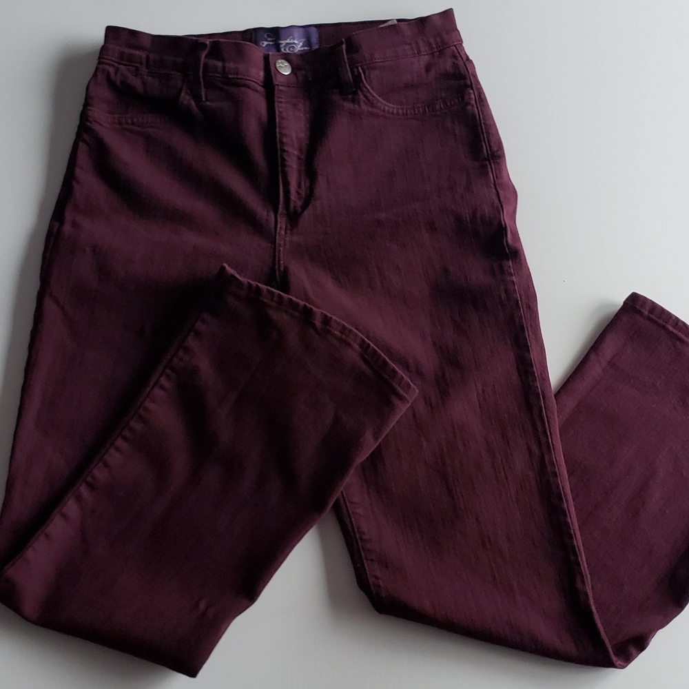 NYDJ Sz 8P Purple Denim Lift Tuck Stretch Jeans